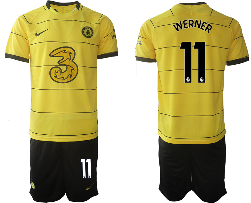 Men 2021-2022 Club Chelsea away yellow #11 Soccer Jerseys